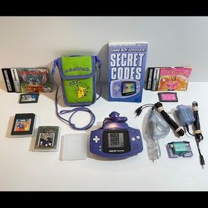 *SOLD* INDIGO BUNDLE) Nintendo Gameboy Advance Purple W/ 5 Games & Accessories!!